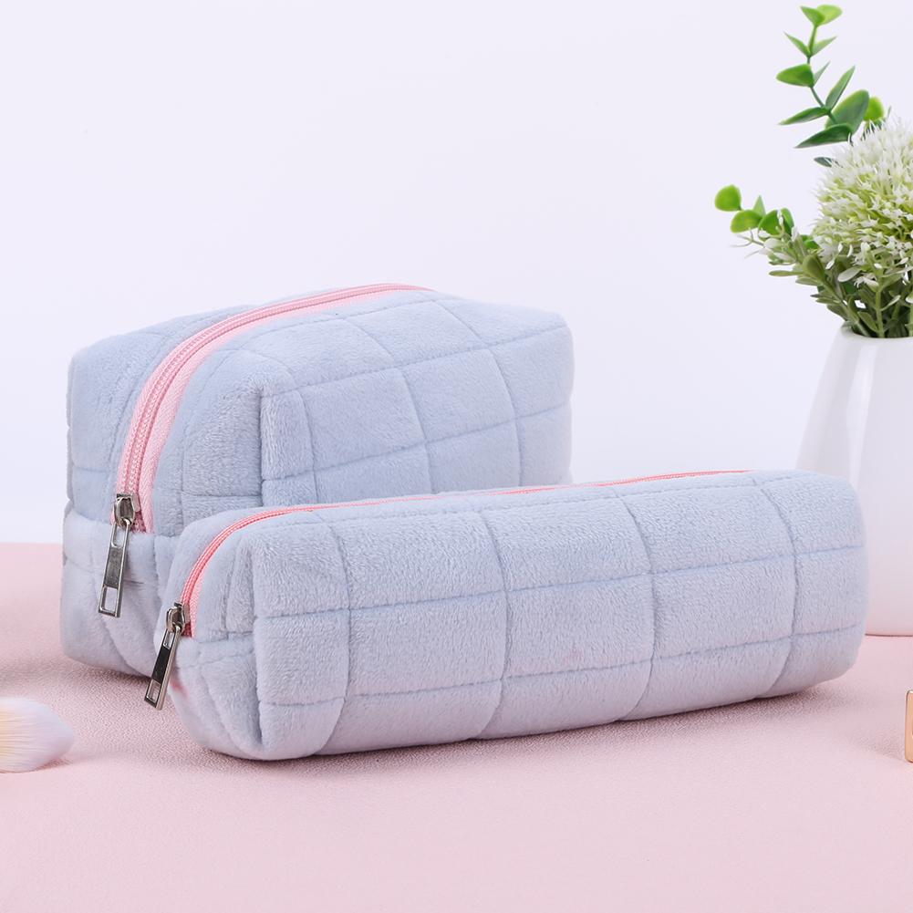 Мягкая косметичка, сумка для хранения косметики, большая вместимость с мешочком для ручек, мягкая косметичка, эстетичная застежка-молния, дорожная сумка для улицы