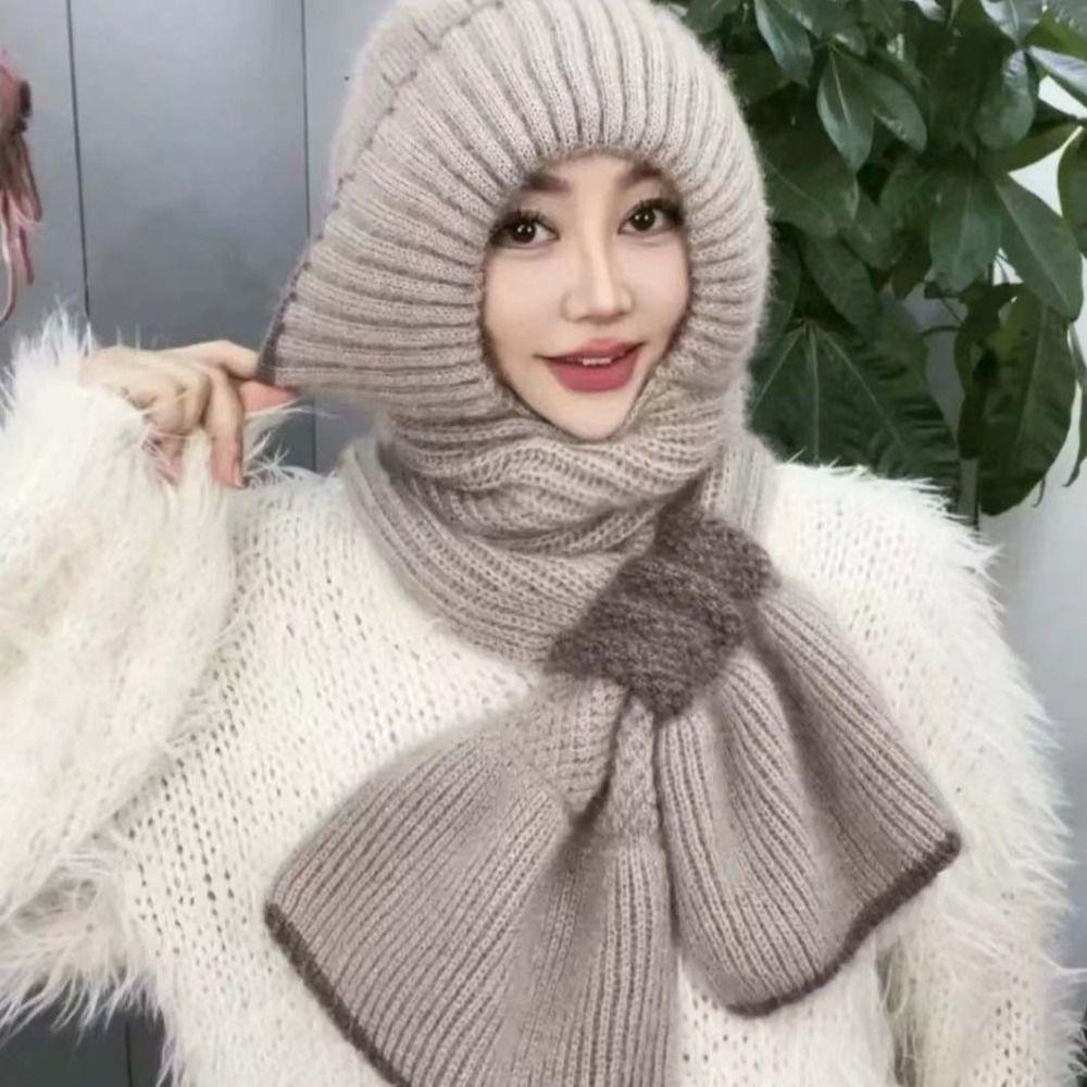 Осенне-зимний вязаный шарф-шапка женский шарф с капюшоном модные накидки шарф-шапка