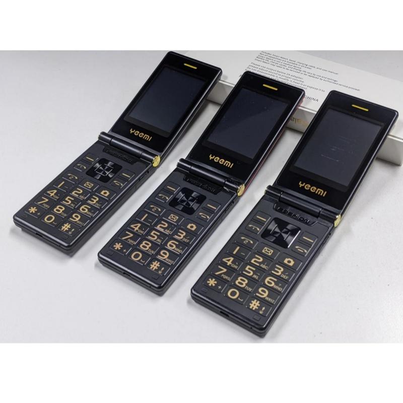 YEEMI M2-C 2G Button Phone 2.84inch Double Screen MTK GSM 2G Flip Mobile Phone Big Letters Vibration MP3 Bluetooth CellPhone For Elderly