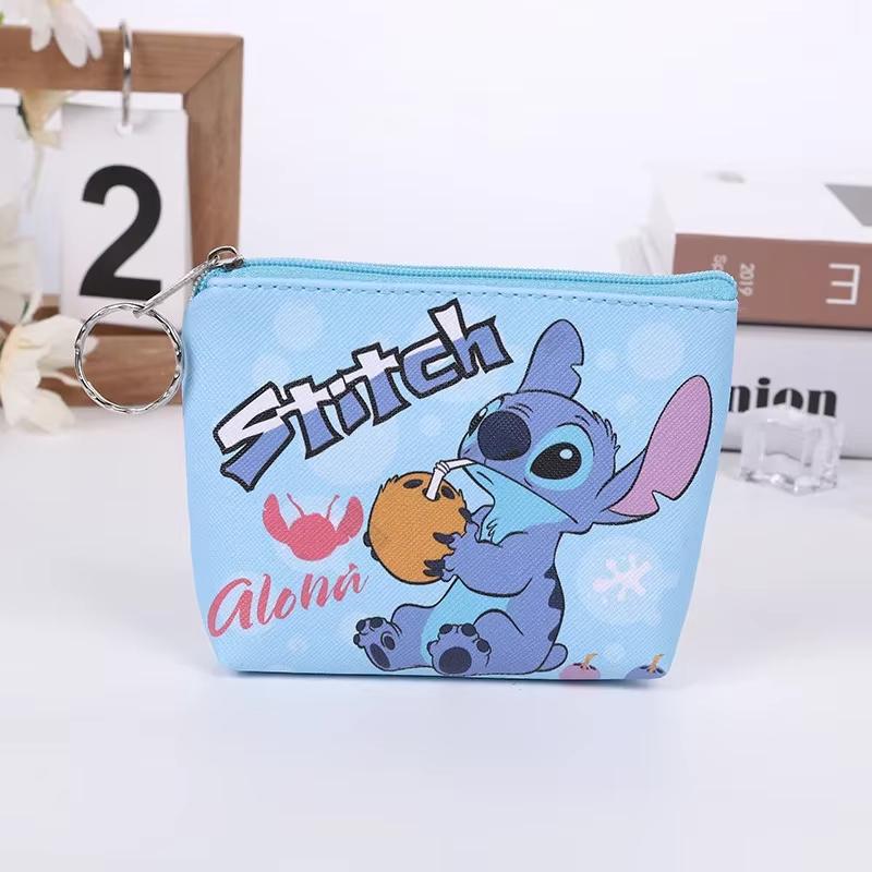 MINISO Мини-кошелек Stitch Мультяшный Милый Аниме Пу Ключница Сумка для хранения Детский Кавайный Кошелек Подарки для детей
