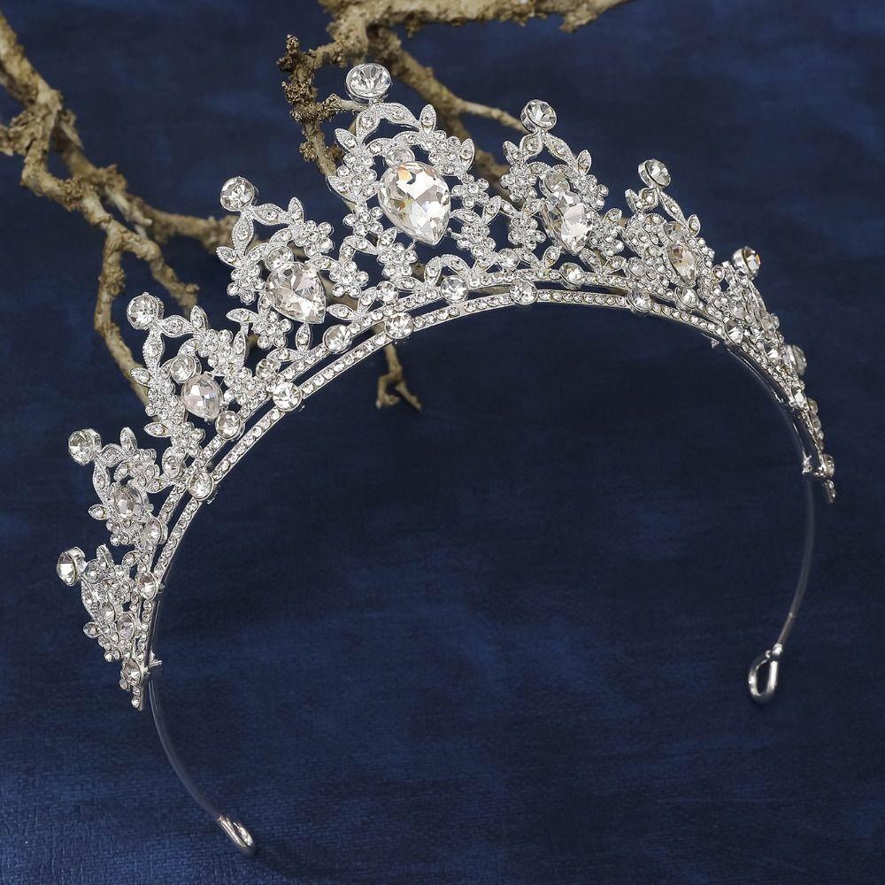 Hair Accessories Wedding Bridal Crowns Black Rhinestone Crown Women Hair Hoop Baroque Crystal Tiara