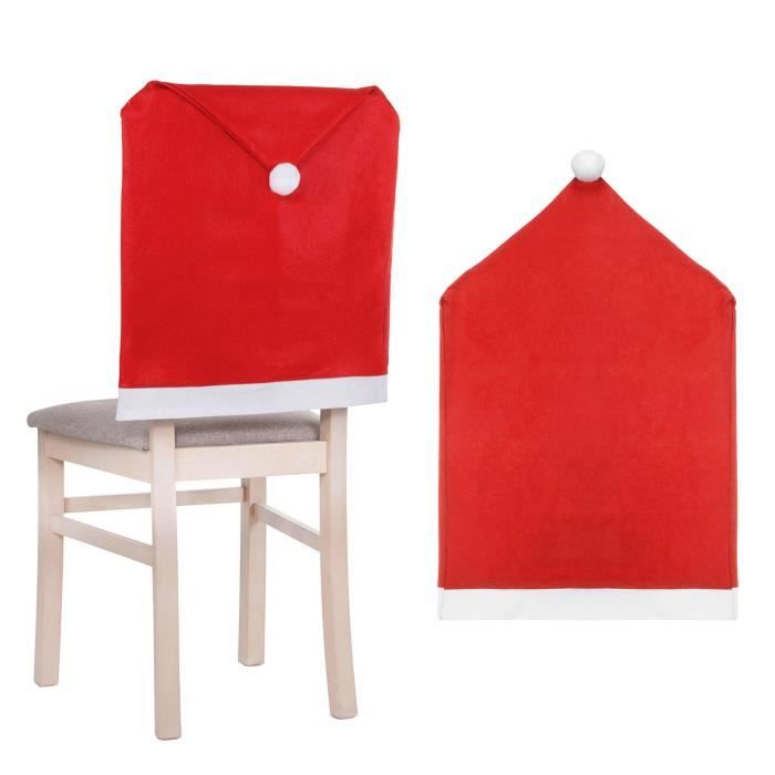 Housse de chaise - SPRINGOS® - Bonnet de Père Noël - 68x48 cm - Tissu non tissé - Rouge