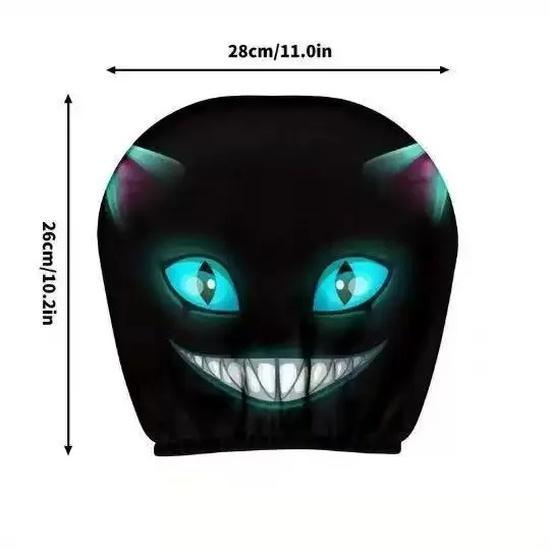 Halloween Face Printed Car Pillowcase Soft Comfortable Decorative Washable Polyester Fabric Cushion Cover Auto Seat Headrest