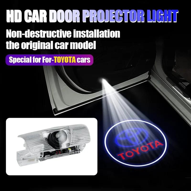 VTSJ3 Car LED HD Projector Lamp Car Door Welcome Lights For Toyota Corolla Camry Prado Venza Prius Land Cruiser Sequoia Previa Sienna