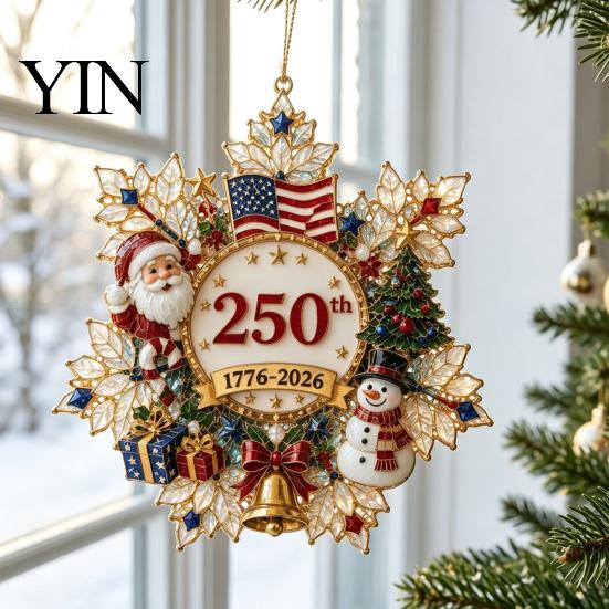 Christmas Hanging Ornaments Set Snowflake Tree Ornament, Acrylic Holiday Decor Gift for Home Window Fireplace Display, Festival Party Supplies