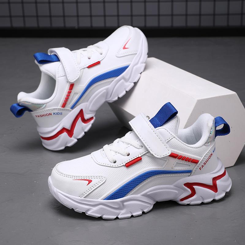 2025 Middle School Children's Sports Shoes Foreign Trade Campus Little White Shoes Boys' Shoes Children's Running Shoes Elementary School Students