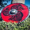 60.96 Cm Red Dragon Valhalla Viking Shield, Gift, Battle Ready Viking Shield, Norse Viking Round Shield, Viking Gift Him Her