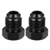 Автомобильный AN6 Штуцерный болт-заглушка Торцевая крышка Контргайка Фитинг Алюминиевый сплав Заглушка Шестигранный соединитель Черный 2 шт.