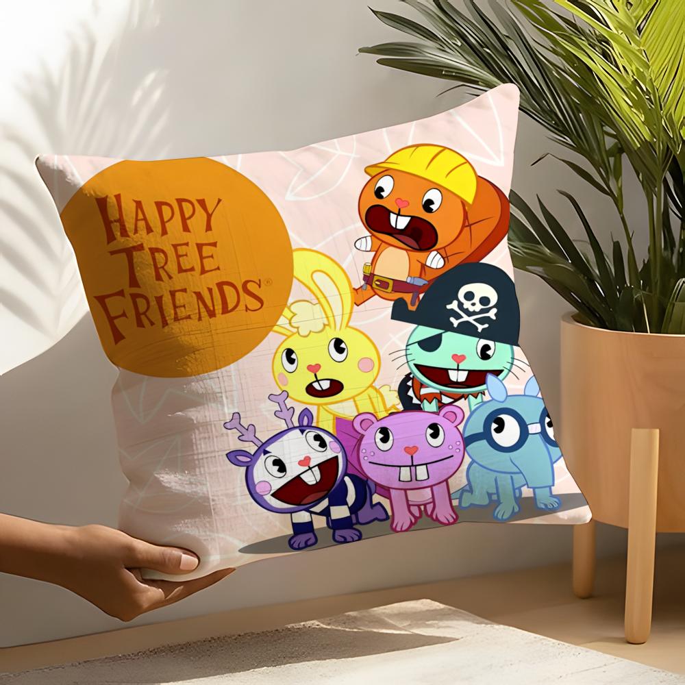 Милые мультяшные H-Happy Tree Friends 4 Льняные Наволочки Для Декоративного Дивана Домашние Подушки Чехол Автомобильные Сиденья Подушки Чехлы