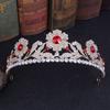 Diamond Festival Celebration Tiara Crown Alloy Flower Inlaid Rhinestone Bridal Crown Headband Hair Accessories