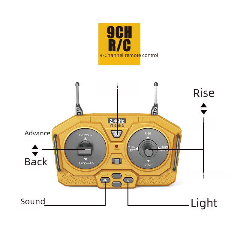 Remote Control 9-Channel Crawler Bulldozer Toy - 1:24 Scale Simulation Model for Kids