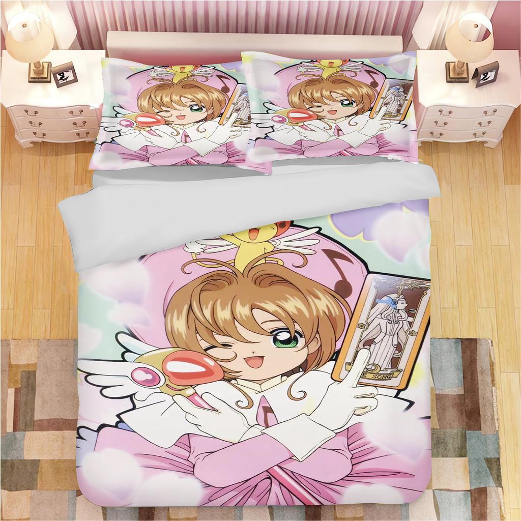 Аниме Наволочки с принтом Cardcaptor Sakura для взрослых и детей Пододеяльник Одеяло Домашняя мода Мальчики Девочки 3D Постельное белье