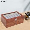 34 Pieces Wooden Pen Display Box, 3 Layer Storage Fountain Pen Collector Case with Clear Window, Pen Display Case Storage, Pen C