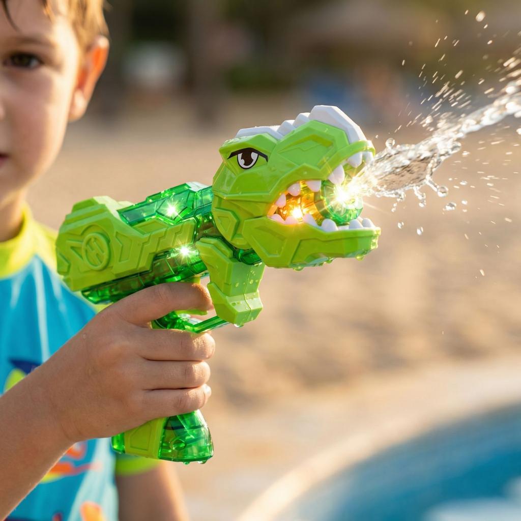 Dinosaur Shaped Water Blaster Toy for Outdoor Activities with Ergonomic Handle and Large Capacity Tank for Kids