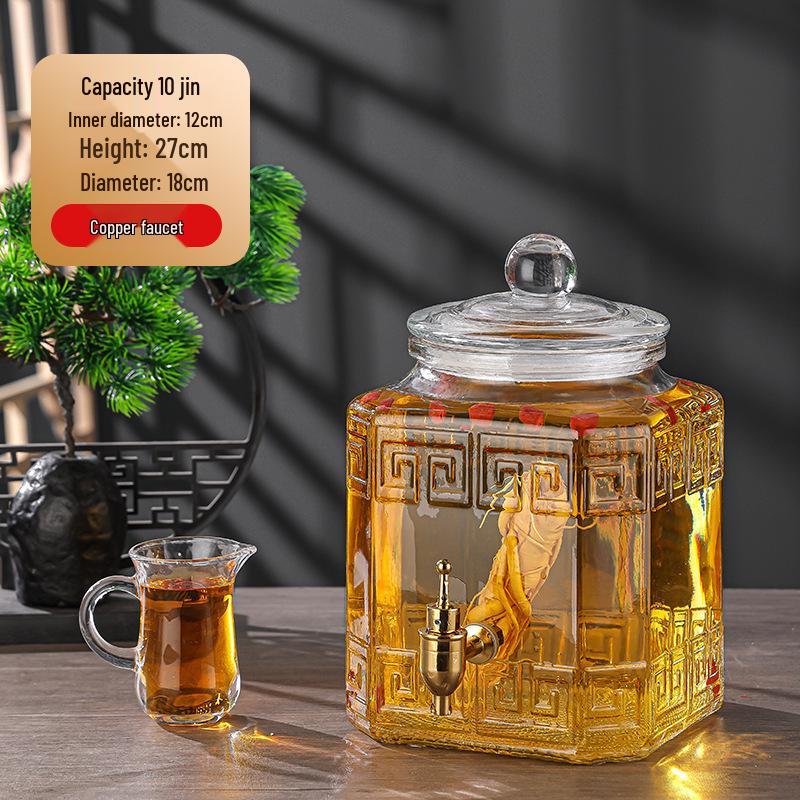 Роскошная герметичная банка для настаивания вина и байцзю с краном для домашнего использования