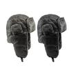 Men Autumn Winter Velvet Ear Protection Warm Bomber Hats Women PU Windproof Snow-proof Riding Hat Ski Slouchy Cap