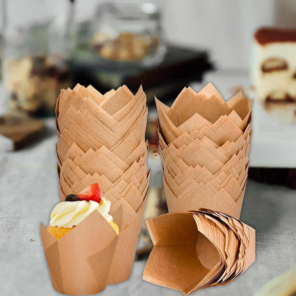 Luzkey 150-Piece Parchment Paper Cupcake Liners 1.97 x 3.15 in Muffin Cups Heat-Resistant to 428°F Baking Wrappers for Birthday Party Wedding Baby