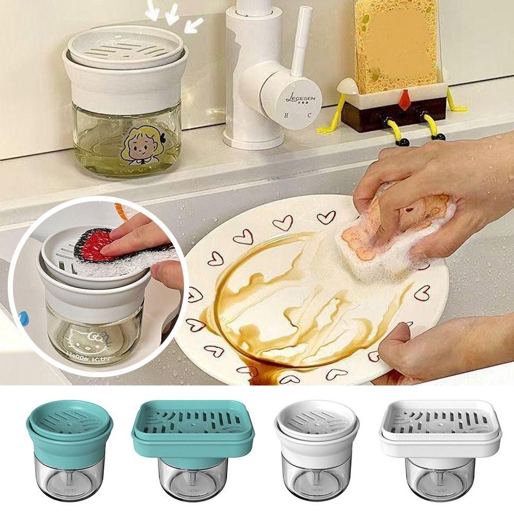 280ML Scrubbing Liquid Detergent Dispenser Pump Design Press Type Soap Box  Kitchen Tool