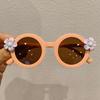 New cute flower children's sunglasses sunglasses women's treasure round frame sun protection cartoon UV protection
