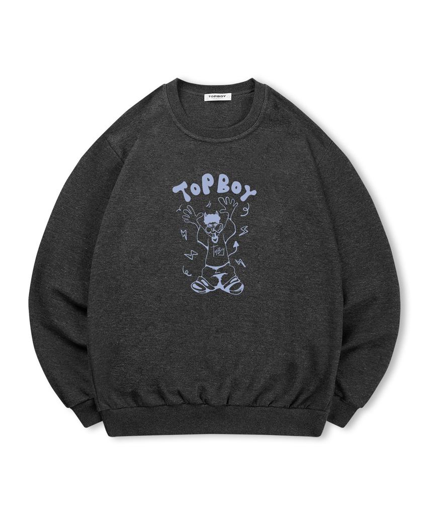TOPBOY [Без флиса или с флисовой подкладкой] Толстовка с принтом танцующей собаки (Тип А)