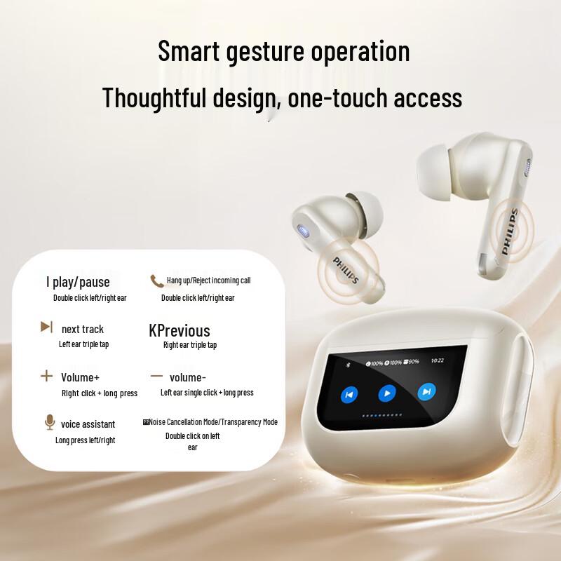 Philips Беспроводные Bluetooth-наушники-вкладыши TAT3020 с активным шумоподавлением