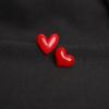 Cute Party Jewelry Brooch Red Heart Shape Shirt Lapel Pins Resin Brooch Wedding For Lovers Gift