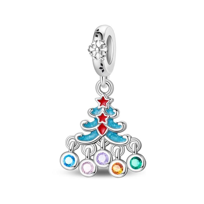 Медные шармы Санта-Клауса, бусина, рождественский домик, подвеска-шарм, подходит для браслета-бенгла, ожерелья, украшений своими руками