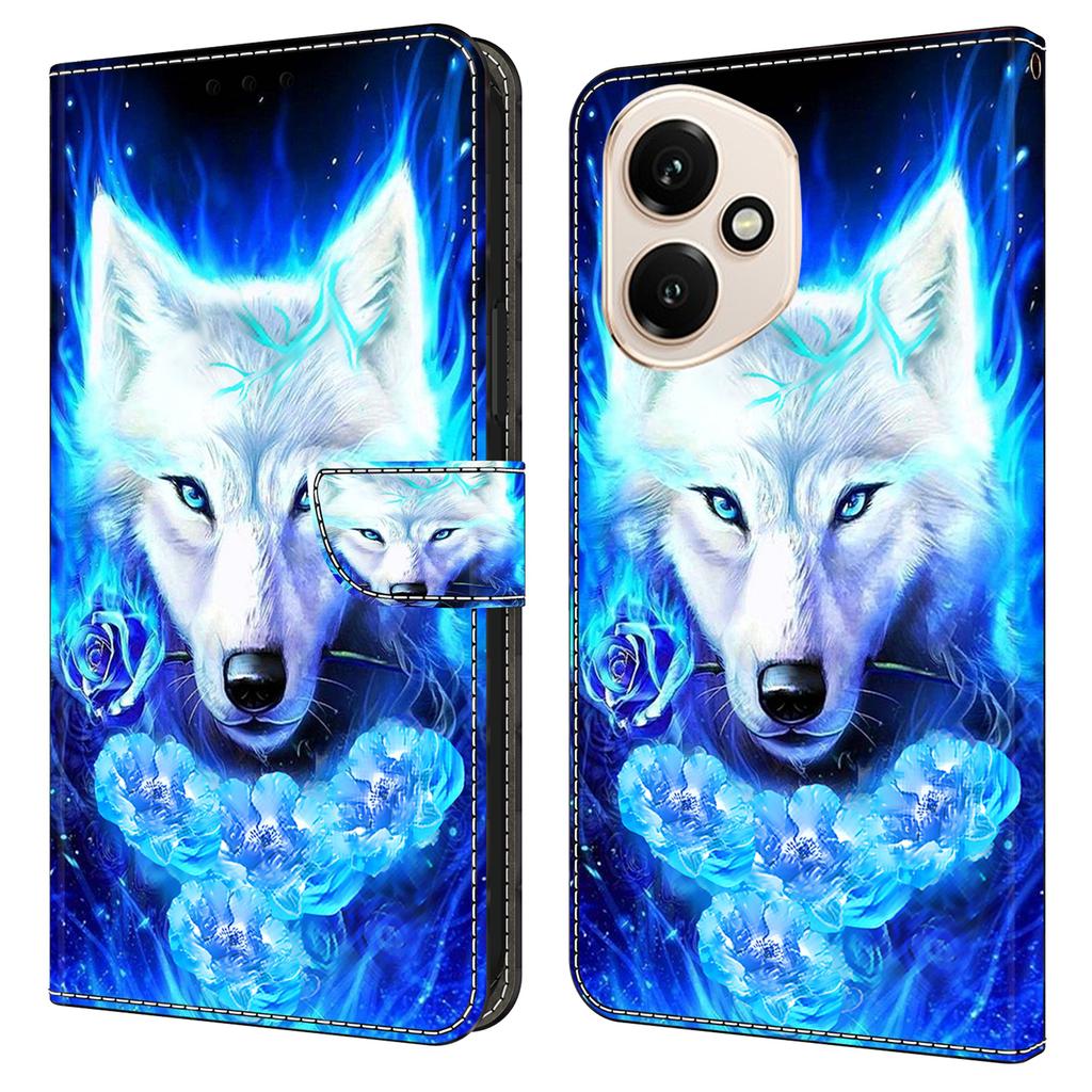 Для Honor 400 5G (Глобальный) Кожаный чехол с принтом, кошелек-подставка, откидная крышка для телефона