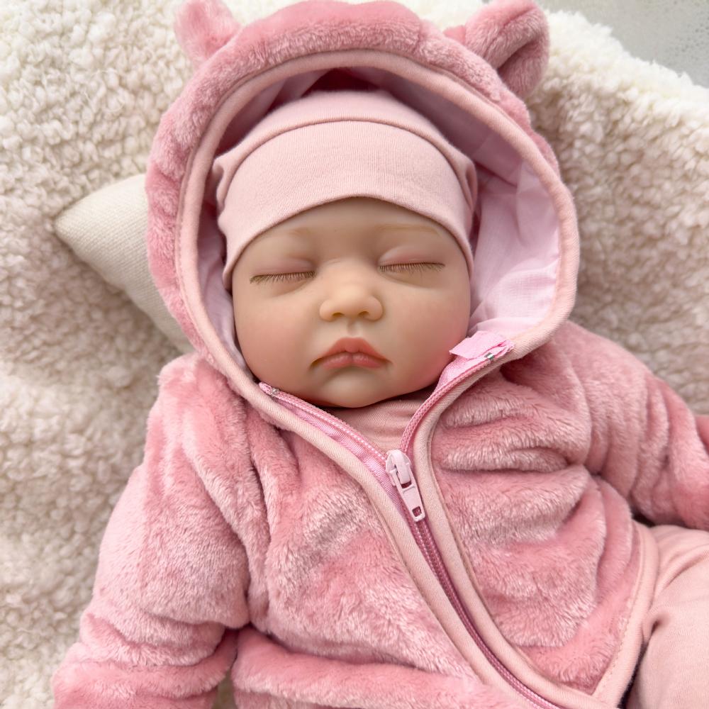 Realistic 22'' 55cm Simulation Baby Reborn Dolls Cute Fat Cloth Body Newborn Babies Doll Lifelike Sleeping Imitation Baby Dolls for Kids Birthday Gift