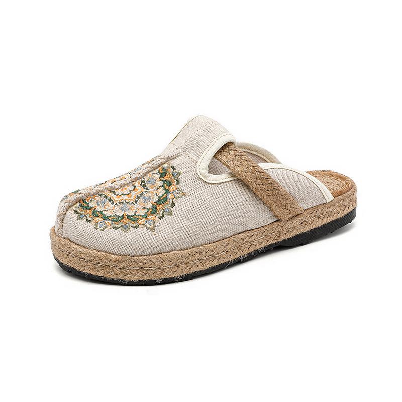 Women's Slip On Mules Comfortable Flat Lightweight Wide Toe Clog Casual Art Painted Travel Shoes Malaga Series