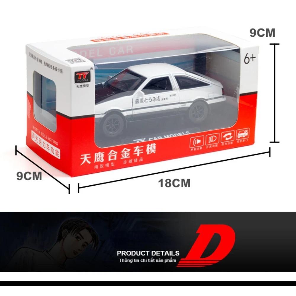 1/32 Toyota  AE86 Toy Car Diecast Miniature Model Pull Back Sound Light Doors Openable Educational Collection Gift Kids A151