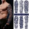 Waterproof Full Arm Flower Tattoo Stickers - Semi-Permanent for Men & Women