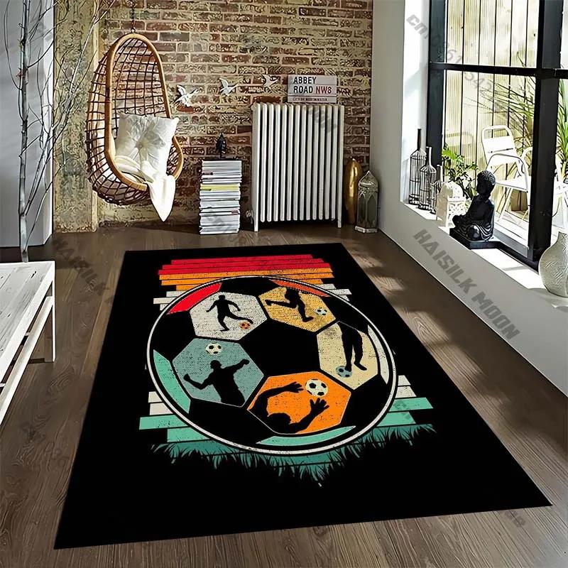 15 размеров Футбольный спортивный мультяшный узор Ковер для комнаты Уличная мода Ковер для спальни Гостиной Напольный коврик Нескользящий Коврик для стула Подарок