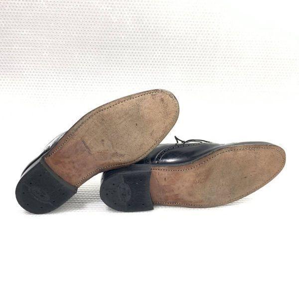 80s 90s Vintage USA Made Dexter Size 8M 25.5 26.0cm Wholecut Dress Shoes Black(USED)