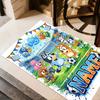 Bluey's Soccer Fun Customize Your Name Area Rug Perfect for Balcony Hallway Kitchen Study room Anti-slip Rug Anime Office Decor Wedding Party Gift