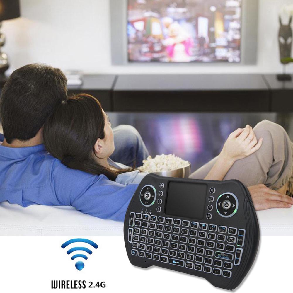 Беспроводная клавиатура с подсветкой 2,4 ГГц, сенсорная панель, мышь, ручной пульт дистанционного управления, 3 цвета, подсветка для