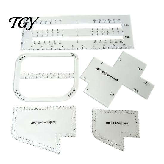 Sewing Accessories for Handicrafts Clear Acrylic Ruler Set, Curve Templates And Precision Cutting Guides DIY Bag Tool, Handbag Making Fabric Crafting