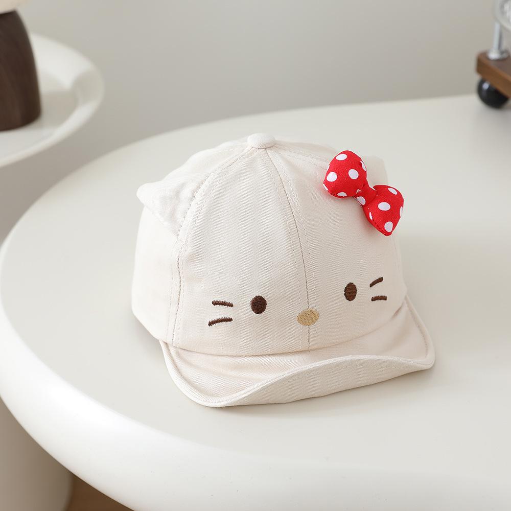 Cute Baby Girl Spring Cap With Bow Soft Brim Baseball Hat Infant Toddler Sun Protection Visor Cap For Kids