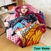 Custom Name Fantasy Night Trio K-Pop Umbrella, Foldable Umbrella Suitable for Outdoor Shopping Travel Sports, Exquisite Gift for Family
