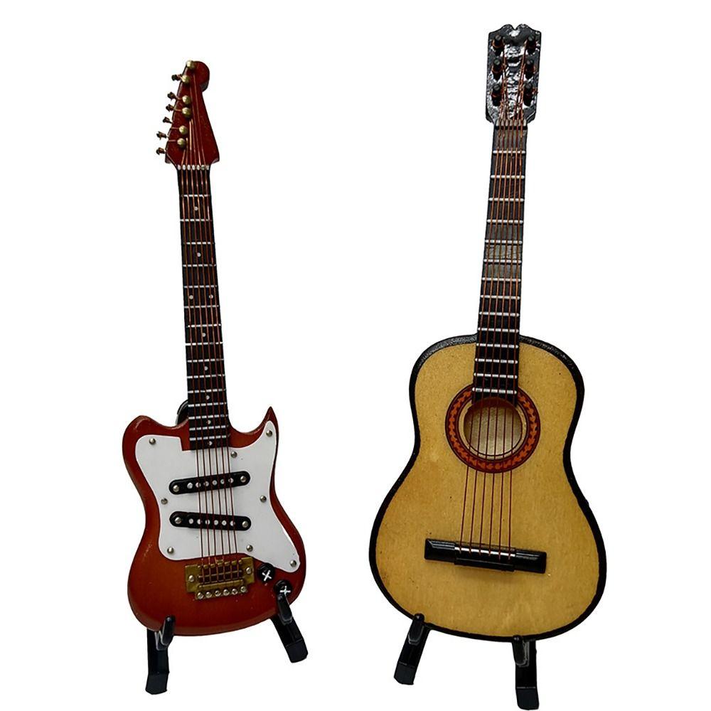 Collection Miniature Guitar Decorative Musical Instruments Model Gift Mini Electric Guitar