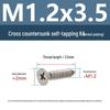 YiguYigu Nickel-Plated Phillips Flat Head Self-Tapping Screws M1-M5, Carbon Steel
