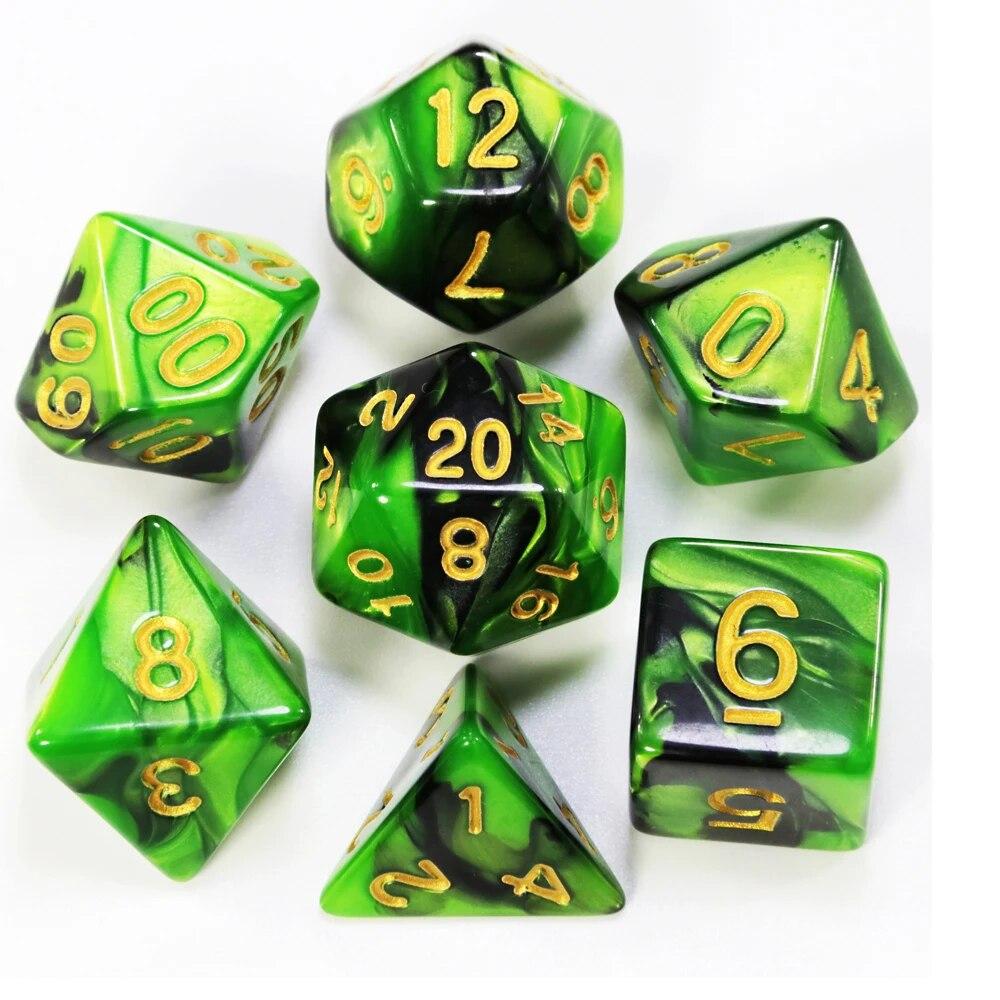Игровые кости DND, ролевые игральные кости, набор кубиков для смешивания цветов с сумкой, 9 различных стилей, доступных для портативных игрушек, DND, RPG, TRPG, игры