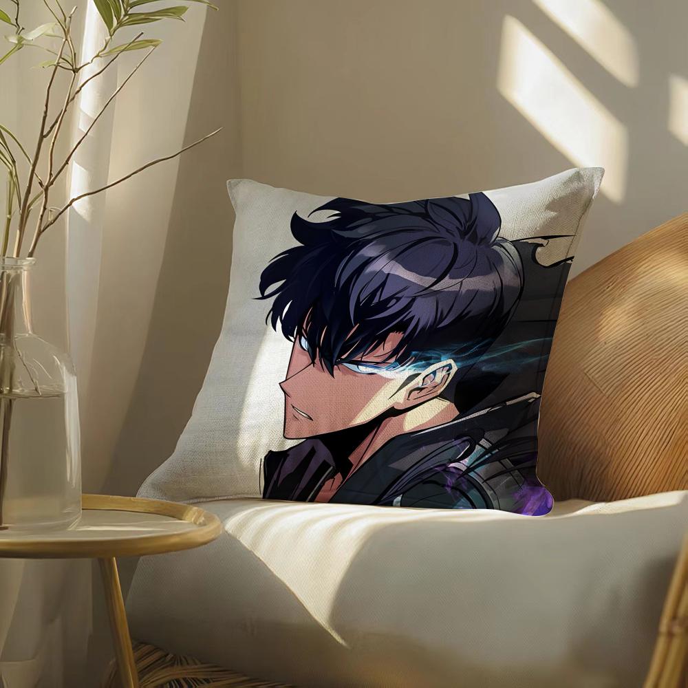 Animes-Sololeveling-Spillow Pillow Case Pillowcase, Double-Sided Printed, Sofa Cushion, Bedroom Headboard