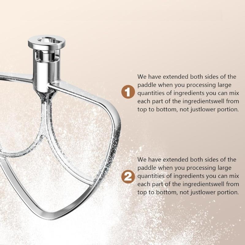 Heavy Duty Stainless Steel Flat Beater Replacement for 4.5-5QT Bowl Lift Stand Mixer Easy Attachment Accessories