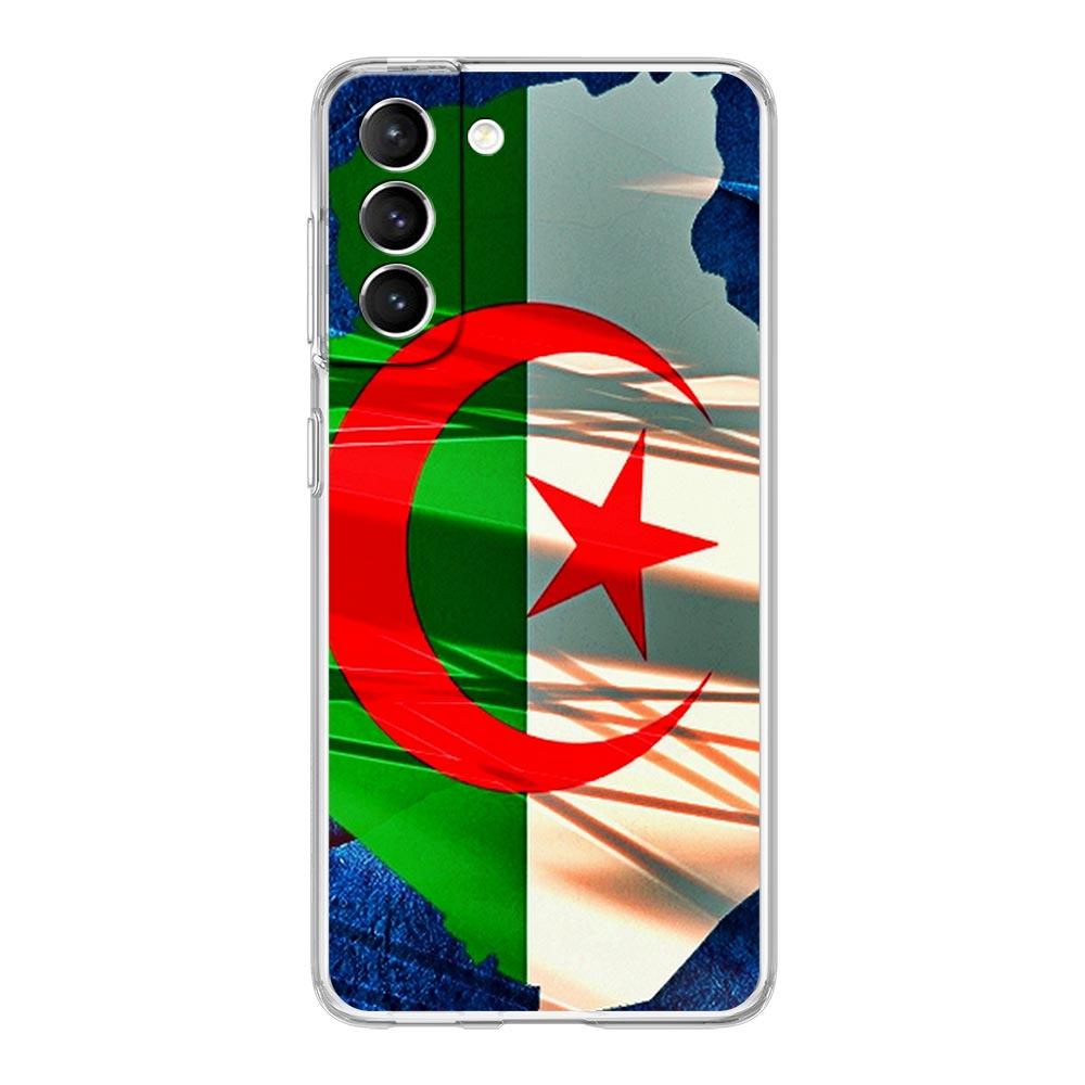 Чехол для телефона Samsung Galaxy S24 Plus S23 S22 S21 S20 FE Ultra 5G S10 S10E S9 Мягкий прозрачный силиконовый чехол Алжирский флаг