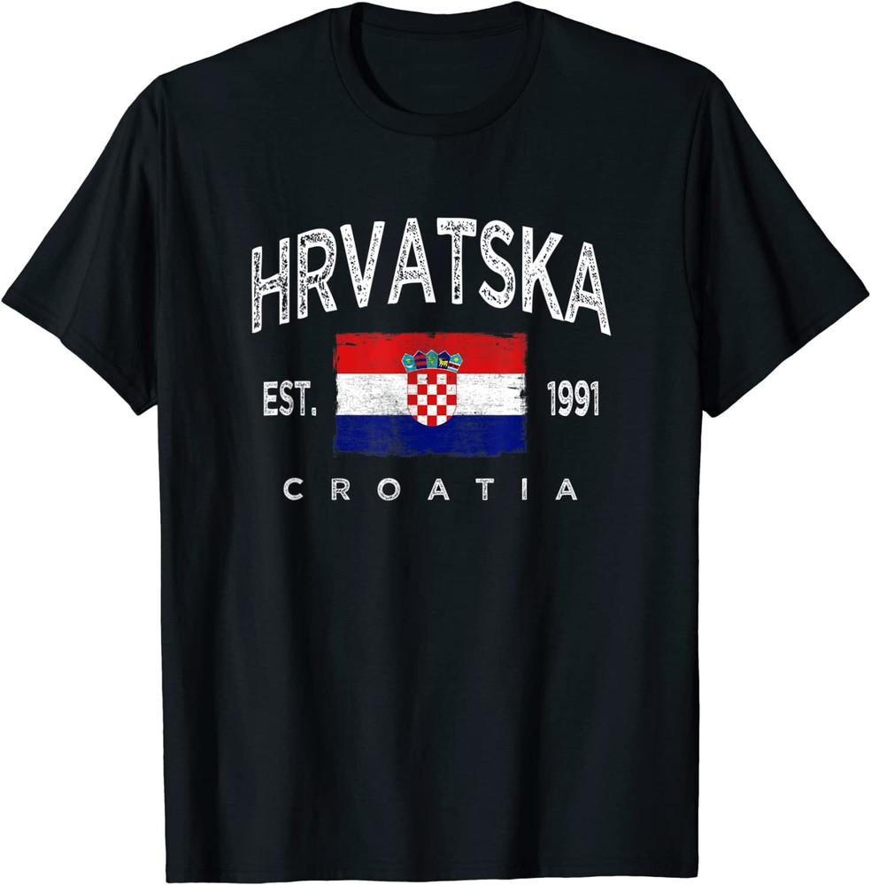 Винтажная Хорватия Хорватский Флаг Hrvatska Футбол Унисекс Футболка Унисекс Футболка