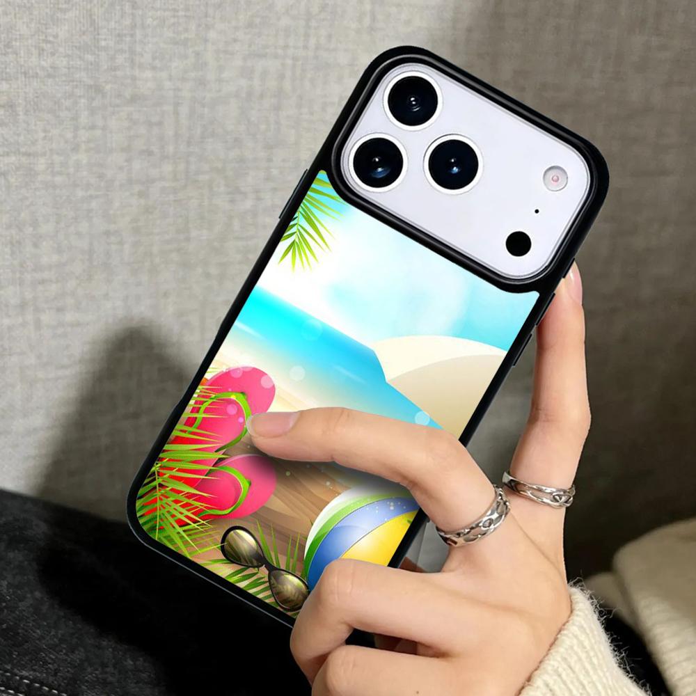 Чехол Case для iPhone 17 Air 16 Pro Max 15 Plus 11 13 Mini 14 12 Задняя крышка телефона Летний пляж Расслабление Морская звезда Океан Небо Солнце
