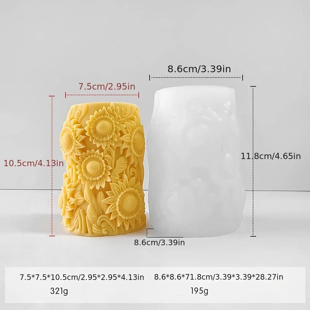 Tulip Sunflower Column Flower Candle Silicone Mold DIY Candle Making Tool