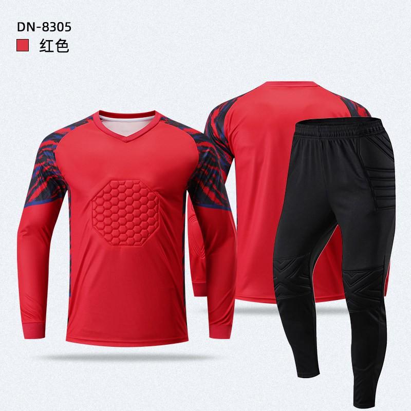 Professional Goalkeeper Uniform Set Long Sleeve Pants Anti-Slip Training Kit Adult Kids Soccer