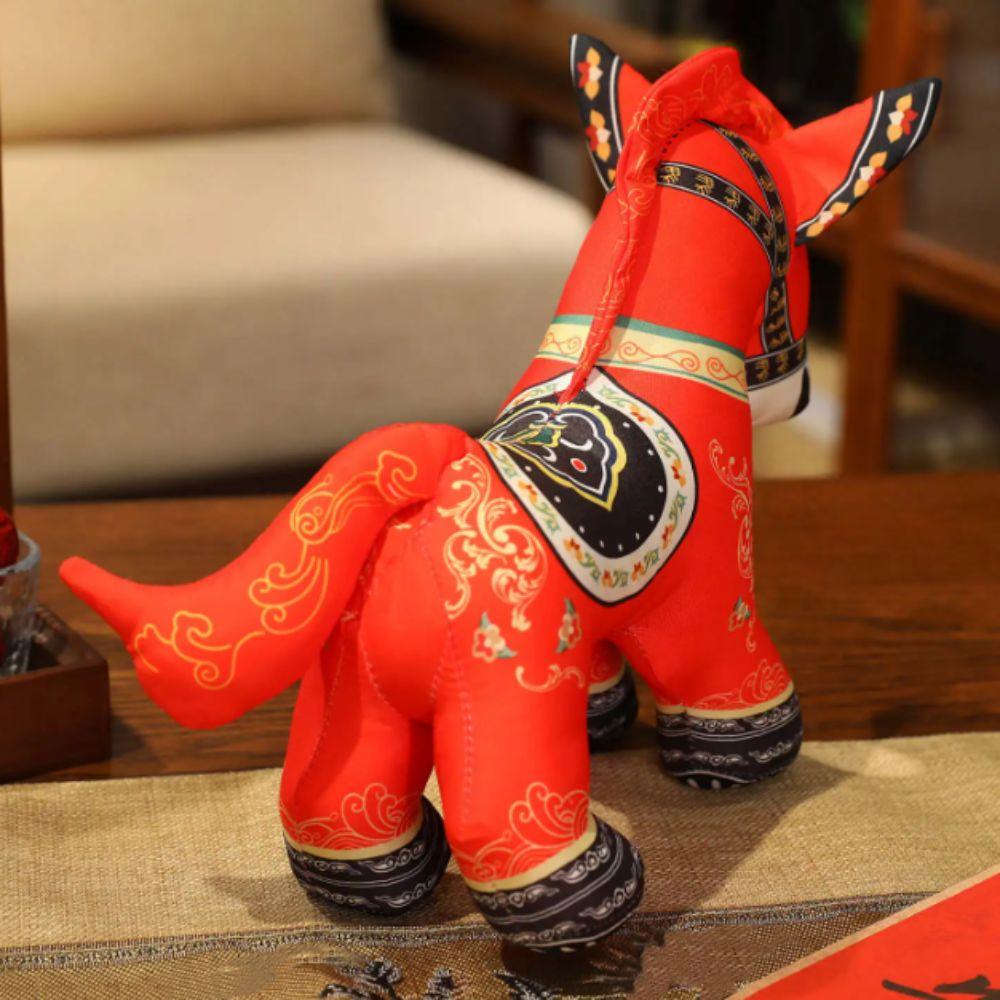 Traditional Chinese Zodiac Year of Horse Plush Toy Chinese Zodiac Stuffed Pony  Home Decor